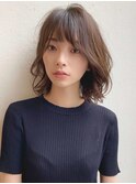 くびれヘアアプリコットオレンジハイライトカラー