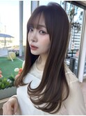 レイヤーカット顔まわりカットマロンベージュ髪質改善KA-112