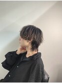フェザーパーマブルーブラックスパイキーショートスペインカール