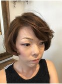 大人女子の長め前髪マッシュグラボブ