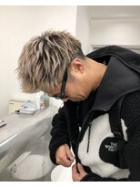 ケプカ(KEPKA)&nbsp;<理容室>風 メンズカットxツーブロックxブロンドベージュ