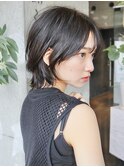 ひし形ショートウルフ／アッシュブラウン／表参道／30代40代50代