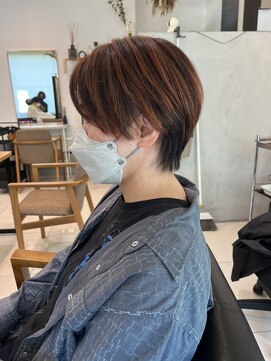 シェルハ(SHELHA) ハンサムショート ハイライトカラー 脱白髪染め 白髪ぼかし