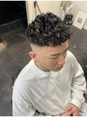 メンズショートパーマフェード束感