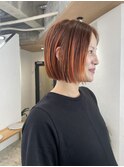 it.Style オレンジ タッセルボブ ボブ 切りっぱなし