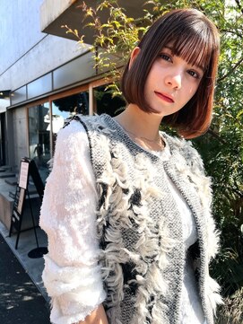 ロジッタ(ROJITHA) 【ROJITHA表参道原宿】ピンクブラウンあごラインボブ