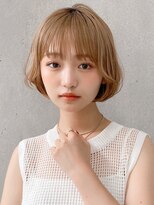 エトラ 渋谷店(etora)&nbsp;前髪 外ハネボブ イメチェン 美髪 ホワイトブロンド"