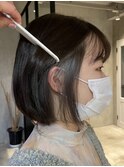 レディースミニボブインナーカラーシルバーグレージュ