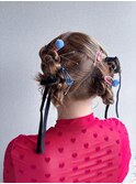 ヘアセット　カチモリ　ツイン