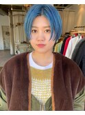 シアンブルーセンターパートショート