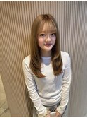 10代20代ロング透明感ミルクティーベージュ