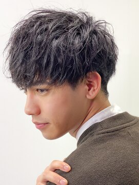 エルマーク 茨木(L-MARK) シャドウパーマメンズカットスパイラルパーマツイスパ波巻き