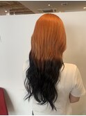 ツートンカラー,ルーツカラー,オレンジ【草加】