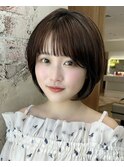 「岩田莉奈」40代50代に人気の似合わせ丸みショートボブ 新宿