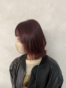 ノアル 大宮店(NOAHL) ワインレッド／レイヤーボブ　M