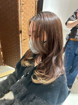 ヘアリゾート粋 ティガ 池袋店(tiga) レイヤーロング/エンドカラー/ショコラカラー×ブロンドベージュ