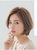大人かわいいくびれショート/ハイライト/白髪ぼかし/白髪染め