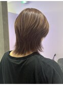 ブリーチなしブラウンベージュウルフカット川越本川越