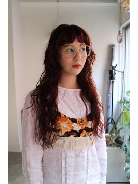 ローブ(robe) オレンジブラウンパーマスタイル