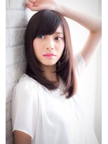 エルデ ナインズ ヘアー スタンド 川口店(elde 9's HAIR STAND)&nbsp;28モーブカラーのワイドバングで大人かわいいくびれミディ 川口