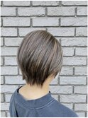 大人かっこいいハイライト×パールアッシュ×ショート
