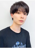 コンマヘアツーブロックマッシュカルマパーマノーセットマッシュ