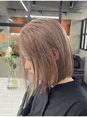 ミルクティーブラウン/髪質改善/ダブルカラー/ケアブリーチ/20代