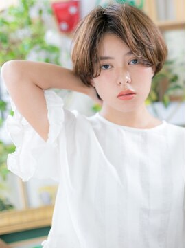 カバーヘア イヴ 戸頭店(COVER HAIR EVE) くせ毛風小顔センターパート前髪なしショートc5戸頭20代30代40代