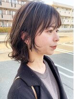 カノエ 山口矢原店(canoe)&nbsp;ミディアムレイヤー シースルーバング デザインカラー