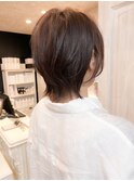 小顔補正立体カット福山caary小顔ショートウルフ30代40代50代