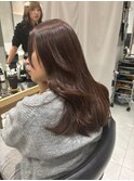 艶感こなれヘア愛され艶髪ブリーチなしオリーブベージュカラー