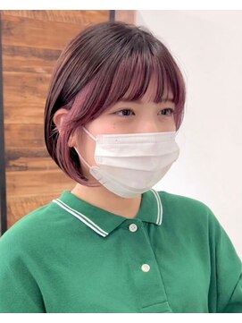 ルアン 上通り(ruen) 熊本ショート ショートボブ イヤリングカラー 20代30代40代