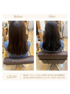 グランバイ アトリエドングリ(Grand × AtlierDonguri) お客様髪質改善データ1979(秋のお勧めカラー)