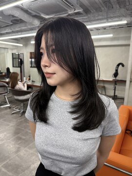 ニコ トウキョウ 渋谷(nico TOKYO) ロングレイヤーカット顔周りレイヤーウルフハッシュカット韓国