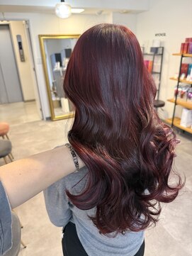 ミョンシル ブリーチなしワインレッド