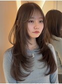韓国ヘアーハッシュカットレイヤーカットハイライトカラー