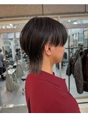 黒髪メンズウルフボブウルフショートウルフカットマッシュウルフ