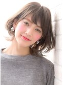 ジグザグバング&3Dカラーのモードなノットヘアミニマムボブ