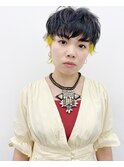 【早瀬忍　梅田中津】ショートウルフ×デザインイエローカラー