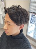 メンズ刈上げマッシュスパイラルパーマ