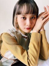 エミス バイ メルト 吉祥寺(emis by melt) 【堀惠洋平】インナーカラー前髪インナーミニボブベージュ吉祥寺
