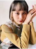 【堀惠洋平】インナーカラー前髪インナーミニボブベージュ吉祥寺