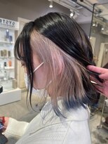 ベレーザ 渋谷(BELEZA)&nbsp;ba200インナーアッシュブラック金髪ボブロブヘア小顔Aラインボブ