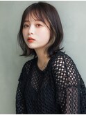 韓国風くびれボブ×インナーカラー×グレージュ