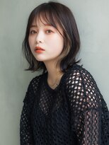 韓国風くびれボブ×インナーカラー×グレージュ