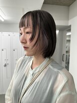 イロウ 山口どうもん店(IROW)&nbsp;インナーカラー/デザインカラー/グレー/顔周りレイヤー