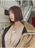 イメチェン/フルバング/似合わせカット/レッドブラウン