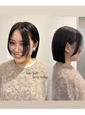 切りっぱなしボブ/顔周りレイヤー/前髪/原宿神宮前