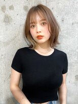 ハローバイシー 仙台(Hello by Sea)&nbsp;切りっぱなしボブ×ニュアンスカラー外ハネボブ[仙台]くびれヘア