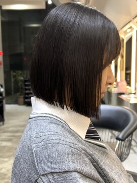 ロンド 表参道店(Lond) ボブ 切りっぱなしボブ 縮毛矯正 髪質改善